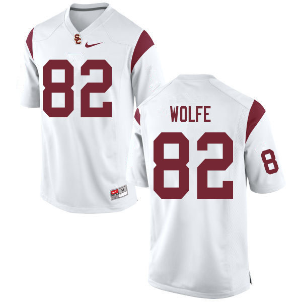 Men #82 Jude Wolfe USC Trojans College Football Jerseys Sale-White